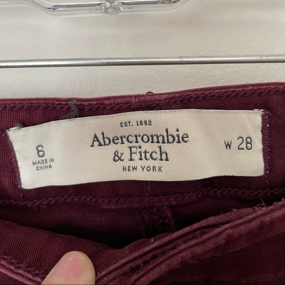 Abercrombie & Fitch Maroon Skinny Jeans sz 6 - Picture 3 of 7